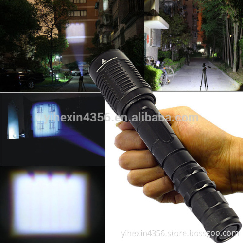 1800 Lumen Rechargeable Zoom Super Bright Led Tactical Flashlight For Camping